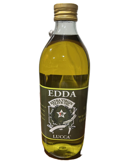 Edda Lucca Extra Virgin Olive Oil (Produced and Packed in Italy) - 1 Liter (33.8 FL oz)