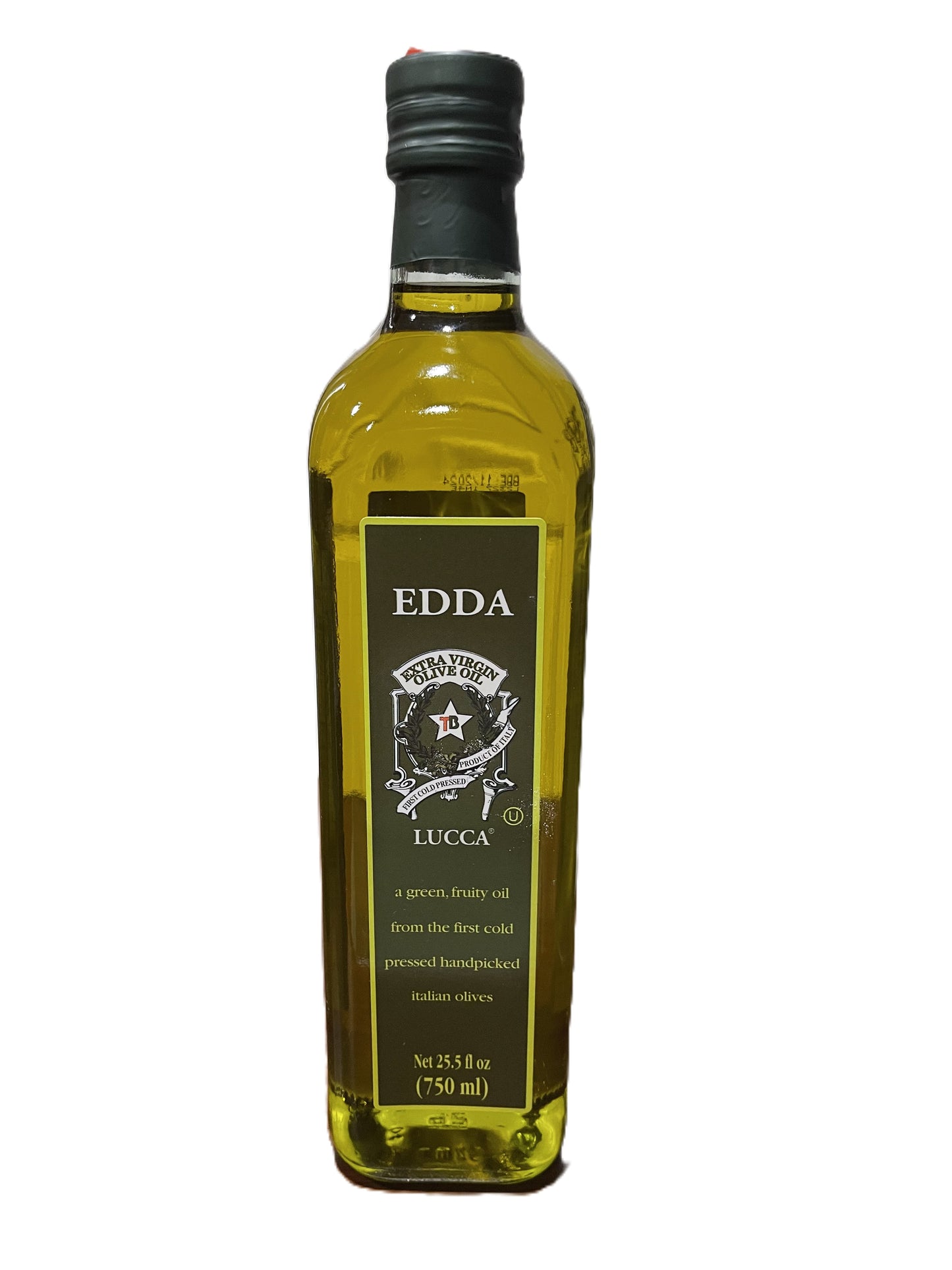 Edda Lucca Extra Virgin Olive Oil (Produced and Packed in Italy) - 750 ml (25.5 FL oz)